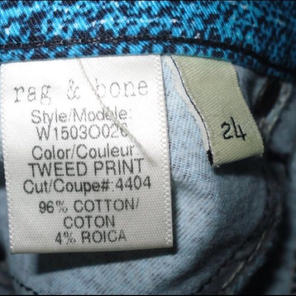 RAG & BONE tweed legging skinny JEANS 24 colored - Picture 4 of 4